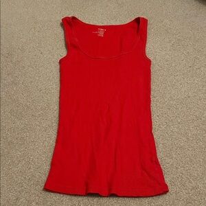 Old Navy Red Ribbed Scoop Neck Tank